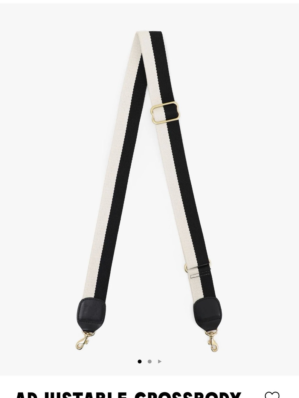 Clare V Black and Cream Adjustable Crossbody Strap